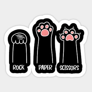 Rock paper scissors hand game cute pew funny cat Sticker